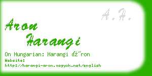 aron harangi business card